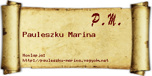 Pauleszku Marina névjegykártya